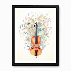 Musical Heart Instrument And Notes 1 Art Print