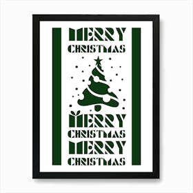 Minimalist Green Christmas Banner Sign Art Print