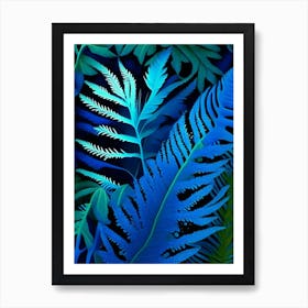 Crisped Blue Fern Vibrant Art Print