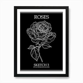 Roses Sketch 3 Poster Inverted Art Print