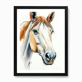 Watercolor Horse Portrait 1 Art Print