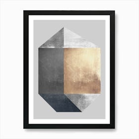 Metal and gold geometry 13 Art Print