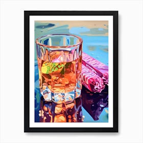 A Glass Of Water Oil Painting 6 Art Print