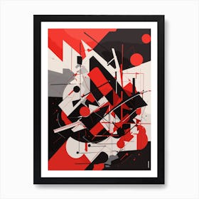 Abstract Painting Modern red and black art Art Print