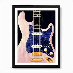 Pink Guitar Art Print