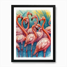 Flamingos 2 Art Print