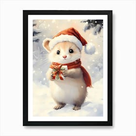 Christmas Hamster 1 Art Print