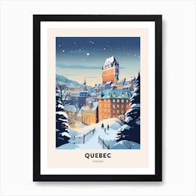 Winter Night  Travel Poster Quebec City Canada 2 Art Print