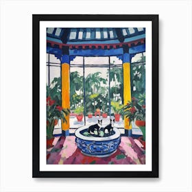 Painting Of A Cat In Shanghai Botanical Garden, China In The Style Of Matisse 04 Art Print