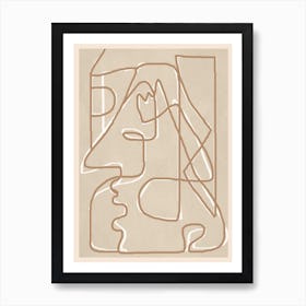 Abstract Face Sketch 2 Art Print