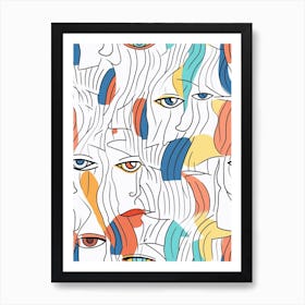 Colourful Abstract Face Illustration 2 Art Print