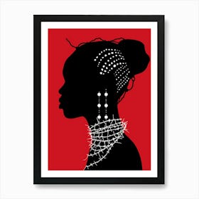 Silhouette Of African Woman 35 Art Print