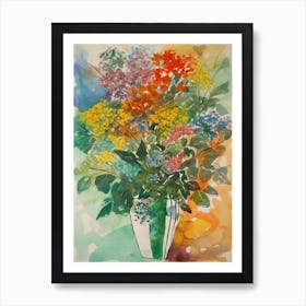 Statice Flower Illustration 3 Art Print