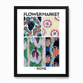 Flower Market Rome Eugene Seguy Vintage Botanical Art Print