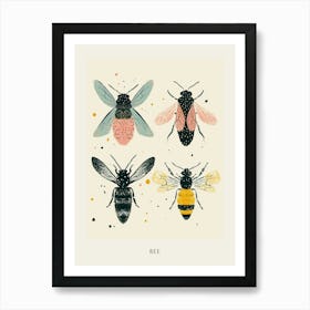 Colourful Insect Illustration Bee 7 Poster Art Print