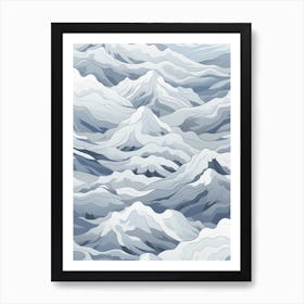 Rocky Mountain Range Neutral - Landscape Art Print