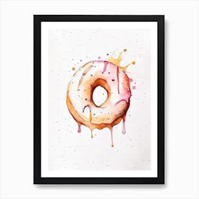 Doughnut Watercolour 1 Flower Art Print