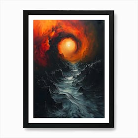 Ocean Bichromatic, Surrealism, Impressionism Art Print