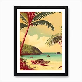 Phu Quoc Island Vietnam Vintage Sketch Tropical Destination Art Print