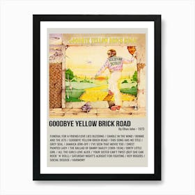 Goodbye Yellow Brick Road By Elton John 1973 Poster 1 Art Print