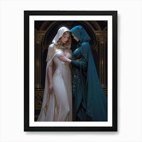 Two Women In Cloaks 2 Art Print