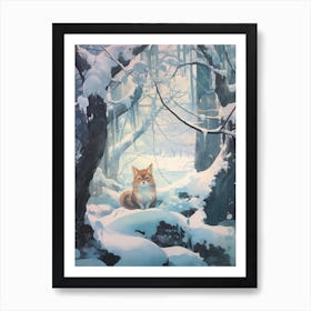 Winter Fox 1 Illustration Art Print