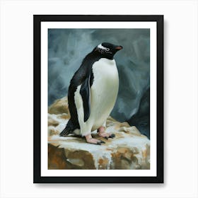 Adlie Penguin Laurie Island Oil Painting 3 Art Print