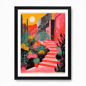 Villa Taranto Gardens Abstract Riso Style 4 Art Print