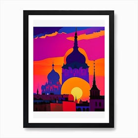 Abstract Sunset Over The City Art Print