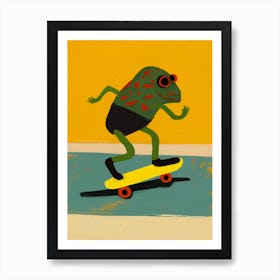 Skating Frog Art Print