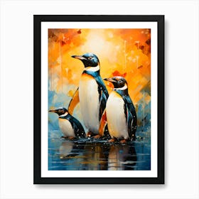 Frosty Bonds Penguin Family Moments Art Print