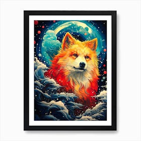 Fox In The Sea Art Print