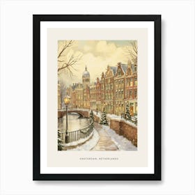 Vintage Winter Poster Amsterdam Netherlands 3 Art Print