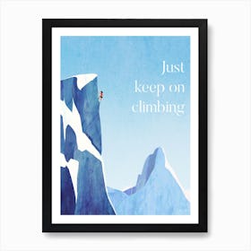 Mountain Climbing Travel Print, Minimalist Climbing Quote Art Print