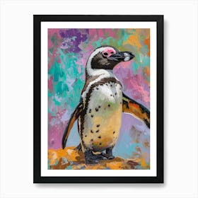 African Penguin Signy Island Oil Painting 2 Art Print