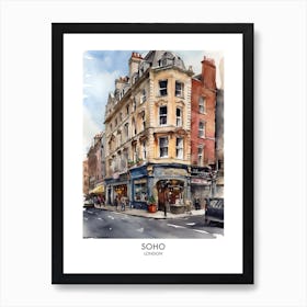 Soho 2 Watercolour Travel Poster Art Print