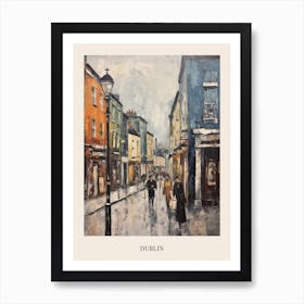 Vintage Winter Painting Poster Dublin Ireland Art Print