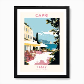 Capri, Italy, Flat Pastels Tones Illustration 3 Poster Art Print