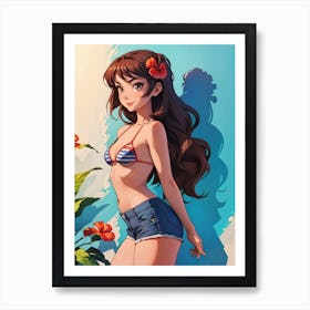 Anime Girl cartoon Art Print