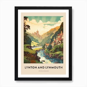 Devon Vintage Travel Poster Lynton And Lynmouth Art Print