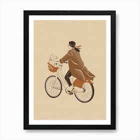 Parisian Biker and Dog Art Print