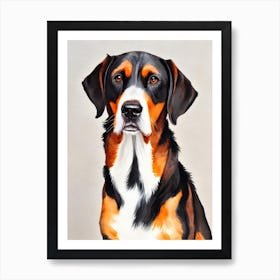 Black And Tan Coonhound 4 Watercolour Dog Art Print