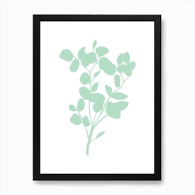 Eucalyptus Leaves Mint Green Art Print