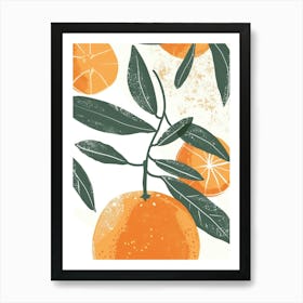 Tangerines Close Up Illustration 3 Art Print