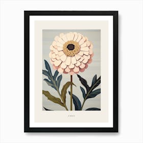 Flower Illustration Zinnia Poster Art Print