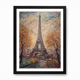 Eiffel Tower Paris France Paul Signac Style 3 Art Print