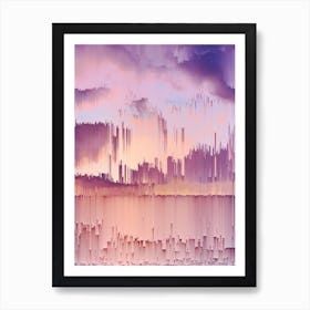 Abstract Glitch Sunset Painting 10 Art Print