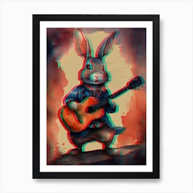 Rabbit Playing Guitar 1 Art Print