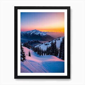 Obertauern, Austria Sunrise Skiing Poster Art Print