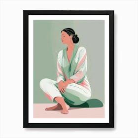 Calm Woman Portrait Art Print (5) Art Print